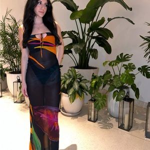 Rat and boa calypso dress